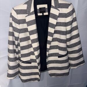 The Limited Navy and White Striped Blazer